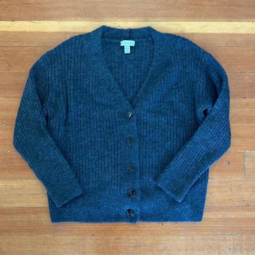 Top Shop Knit Cardigan in Charcoal Size US 4/6 Petite